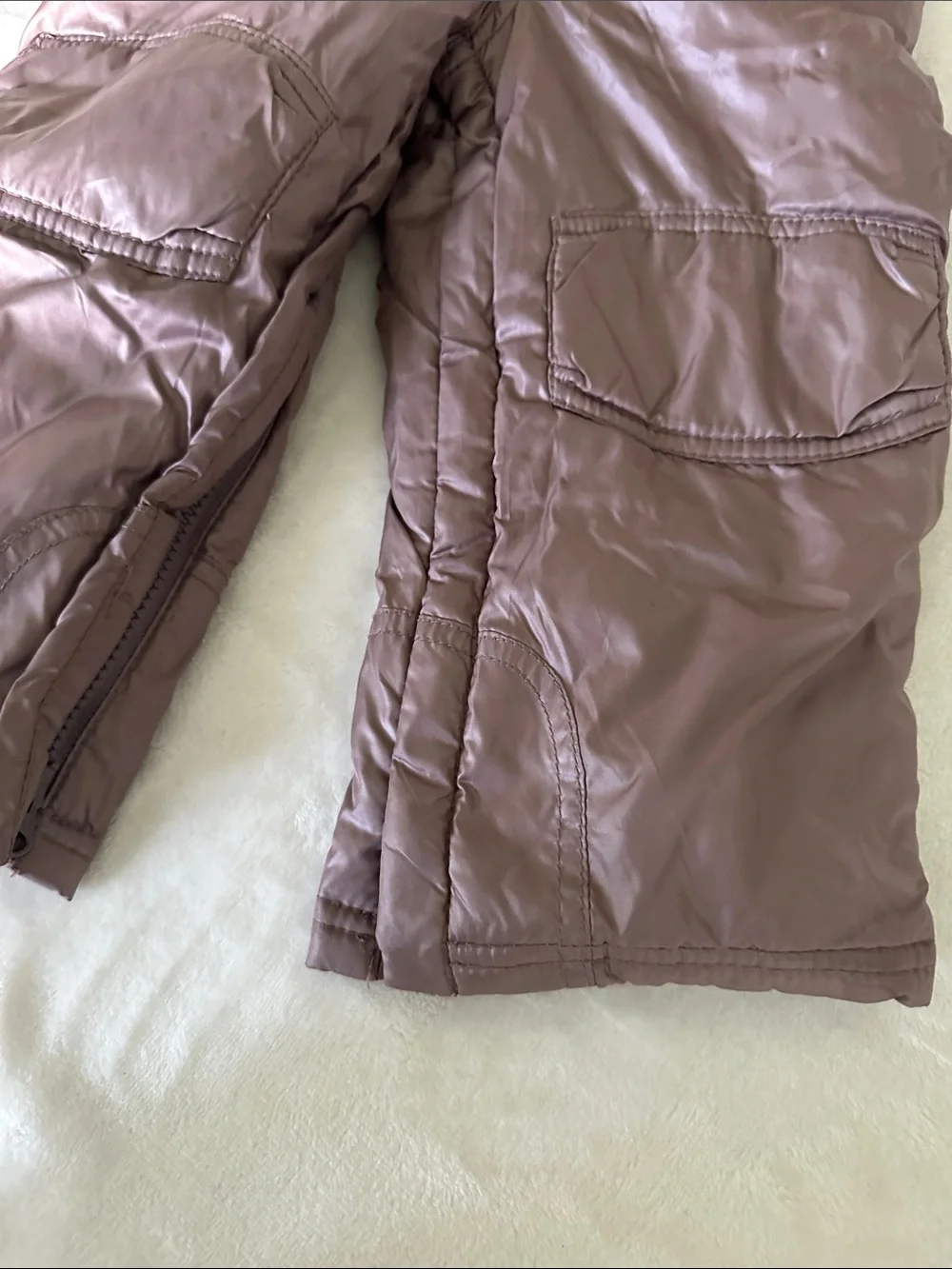 GAP shiny Tan Insulated Bib Snow Pants